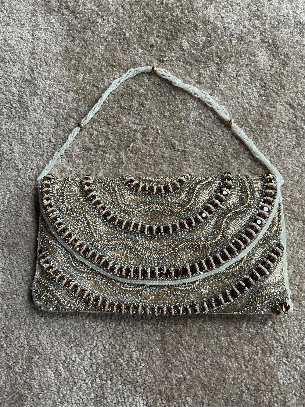 Vintage custom embellished clutch